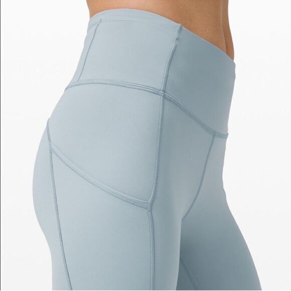 Lululemon Fast and Free Crop 19" Blue Cast Non Reflective Leggings - Picture 5 of 15